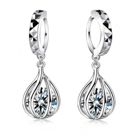 Jewelry - NEW 💎 Love Drop Elegant Women Earrings 925 Sterling Silver Hoop